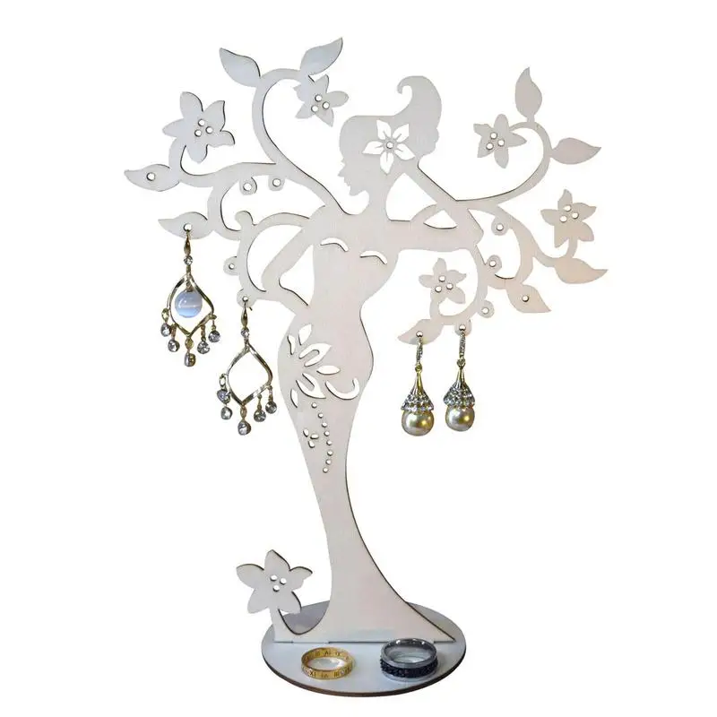 

Wood Earring Holder Wooden Jewelry Organizer Hanger For Displaying Earrings Household Jewelry Storage Stand Display And Storage