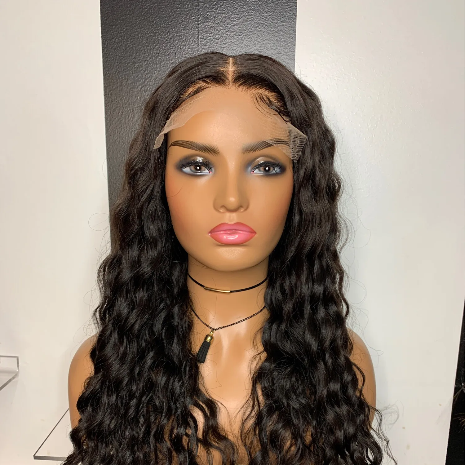 

180%Density 26Inch Long Kinky Curly Synthetic Lace Front Wig For Women With Baby Hair Heat Resistant Fiber Hair Daily Wear Wig