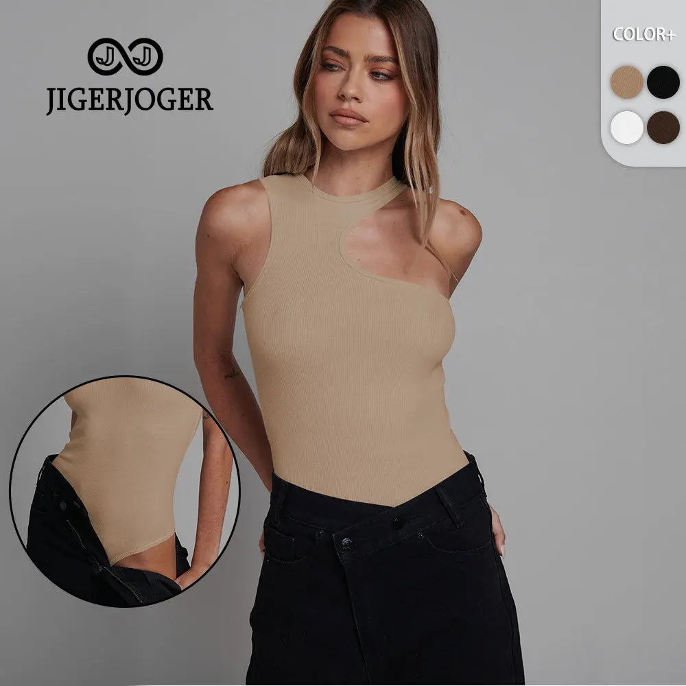 

Боди с лямкой на шее, новинка весны 2023, цельная одежда, Майки для девочек с острым рисунком, трикотажный топ с нитками, трикотажный топ в рубчик, белый и черный топ