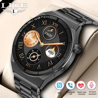 lige 2022 nfc smart watch men bluetooth call voice assistant 1 32 hd full touch custom watch face health monitor man smartwatch