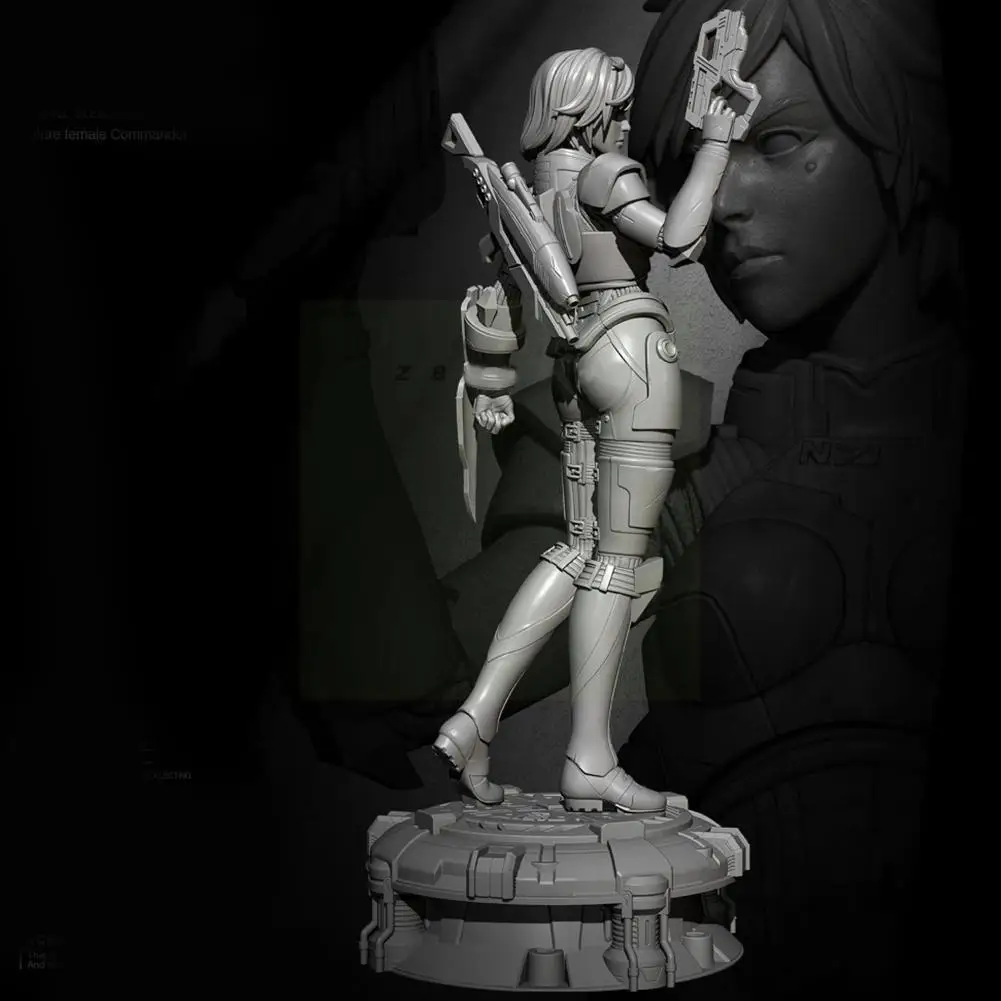 

75mm Female Commander Resin Model Kits Diy Figure Beauty Self-assembled Birthday Gift For Kids B2d3
