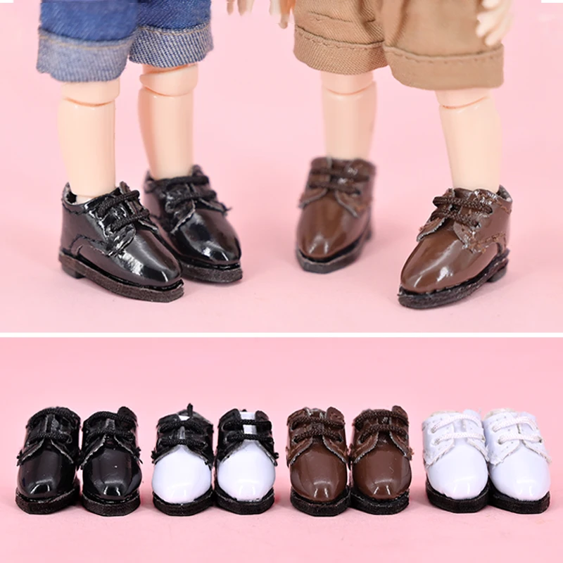 

Black White Bright Leather Obitsu 11 Doll Shoesob11 Doll Pointy Toe Shoes Diy Toys For Ddf Body9 1/12 Bjd Gsc Bjd Doll