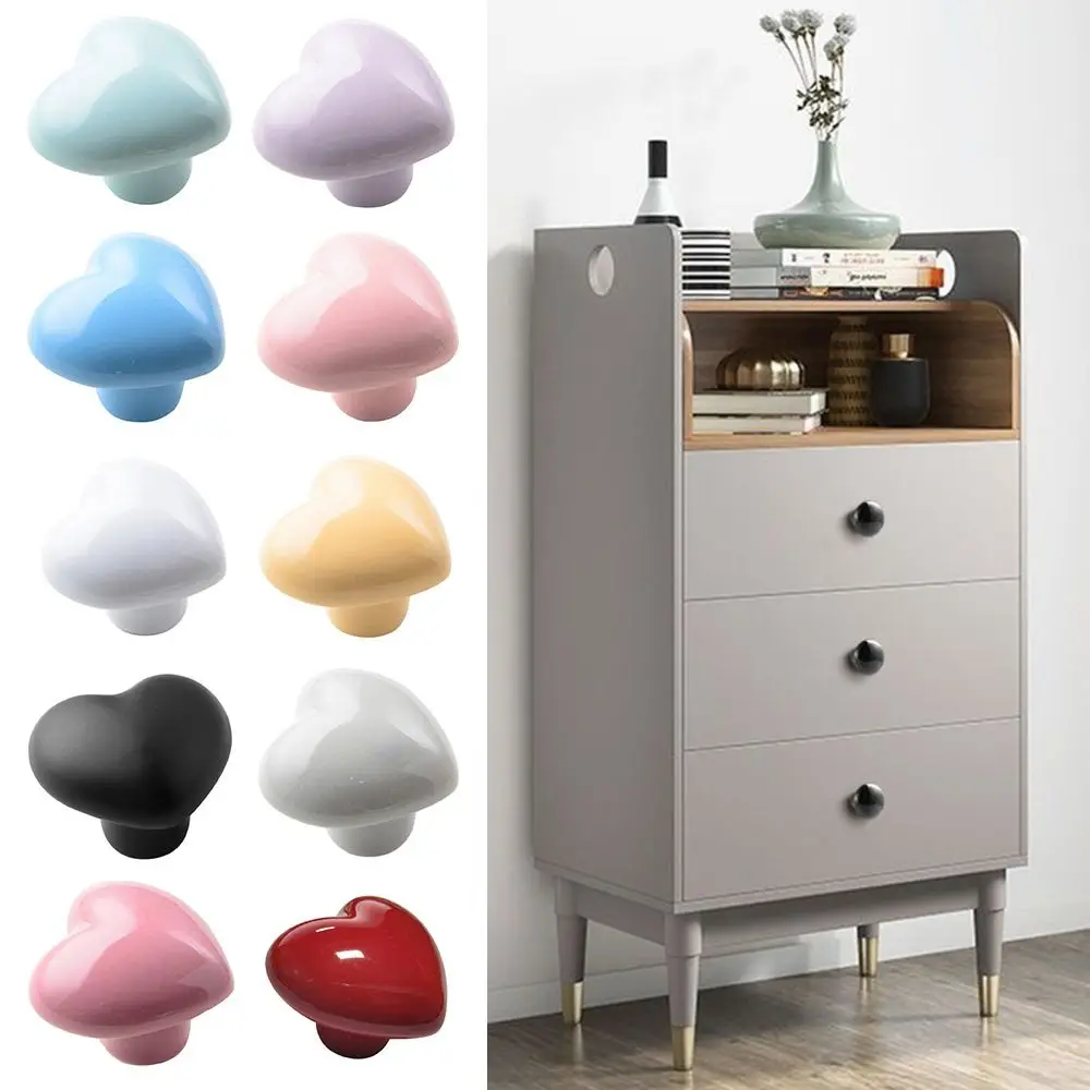 Красочные ручки для шкафа, портативная керамическая ручка в форме сердца, Haplopore, дверные ручки, фурнитура