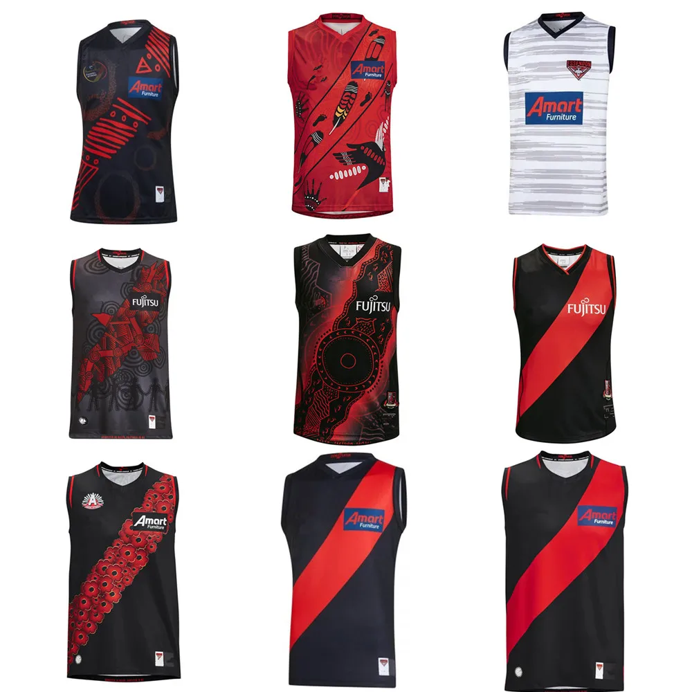 

Essendon Bombers 2020-2021-2022-2023 Home / Away / Indigenous / Anzac Guernsey Rugby Jersey - Mens Size:S-XXXL