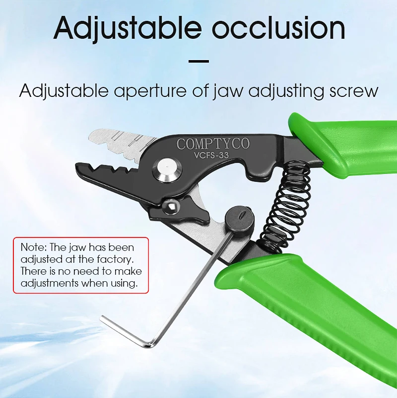 COMPTYCO Fiber Optic Tool Kit (Optional) VCFS-33 Three-port Stripper