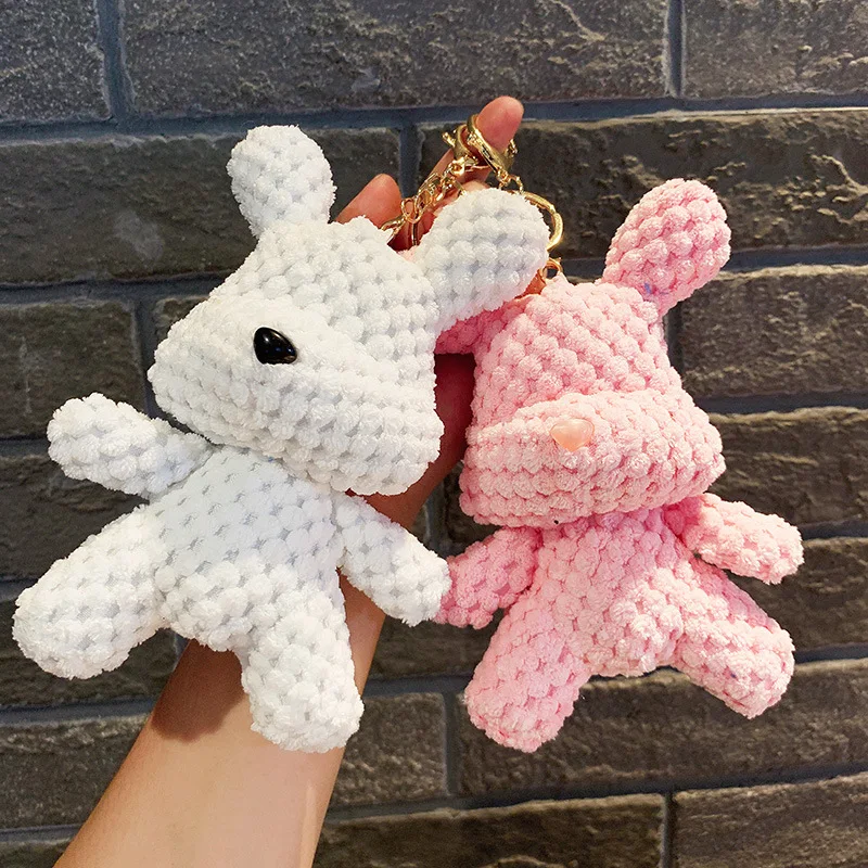 

Плюшевые мягкие животные, шерстяной медведь, брелок, двойная пухлая Удобная подвесная игрушка, милый костюм, аксессуары для ключей