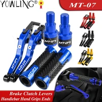 motorcycle accessories brake clutch levers handlebar hand grip ends for yamaha mt 07 mt 07 mt07 tracer 2016 2017 2018 2019 2020