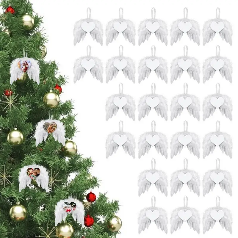 

Рождественское украшение в виде Ангельского пера, дневного света, 24 шт., белые крылья ангела, украшение для рождественской елки, подвеска в в...