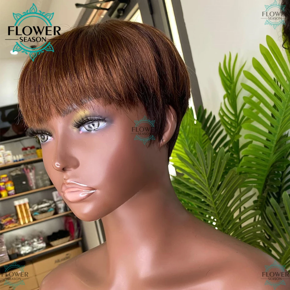 Летние короткие коричневые парики для женщин с вырезами фальшивой 150% недорогие