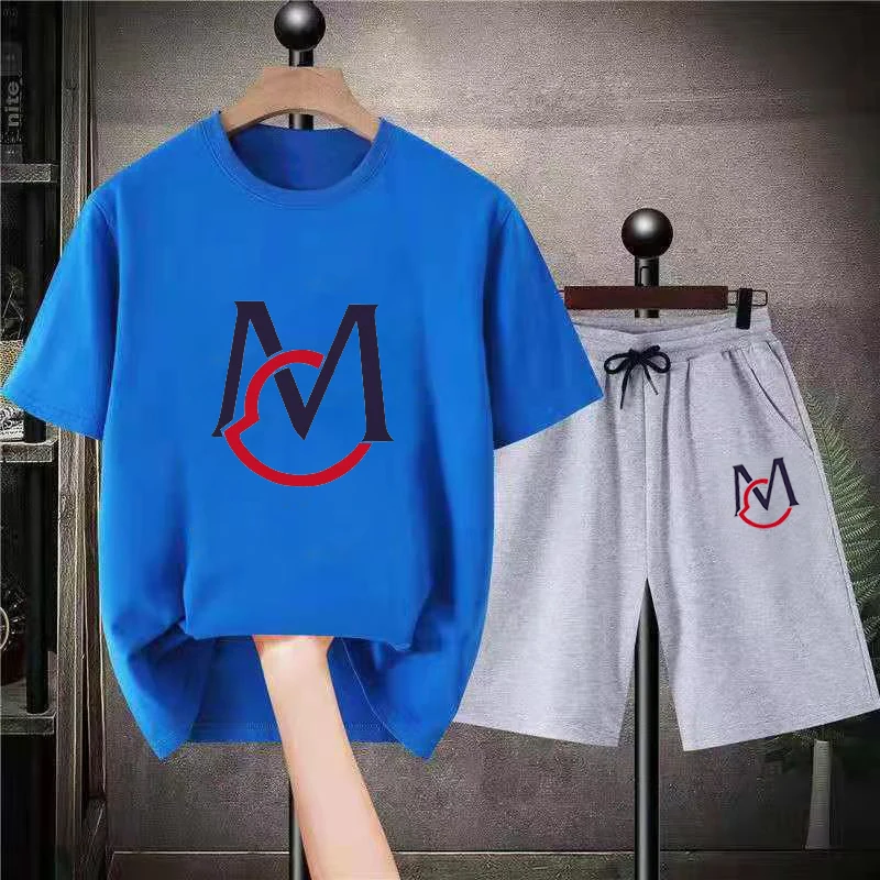 2023 Luxury Brands Cotton Set Men Oversized High Quality M Printed TShirts Shorts Sets 2 Piece Outfits Sets Summer Streetwear