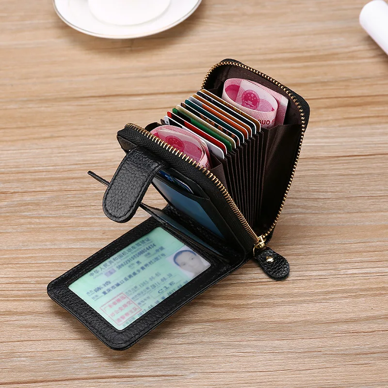 

2022 New Top Leather Men's Card Bag Driver's License Leather Case Organ Credit Card Bag RFID Antimagnetic Zero Wallet