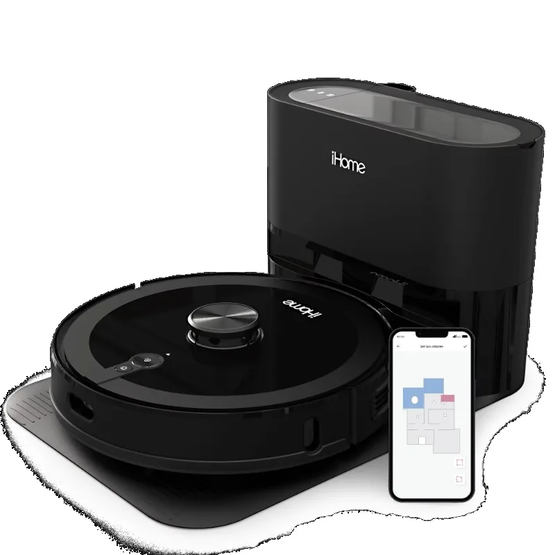 

iHome AutoVac Nova Pro 3-in-1 Robot Vacuum and Vibrating Mop with LIDAR Navigation and Auto Empty Base, 2700pa Strong Suction