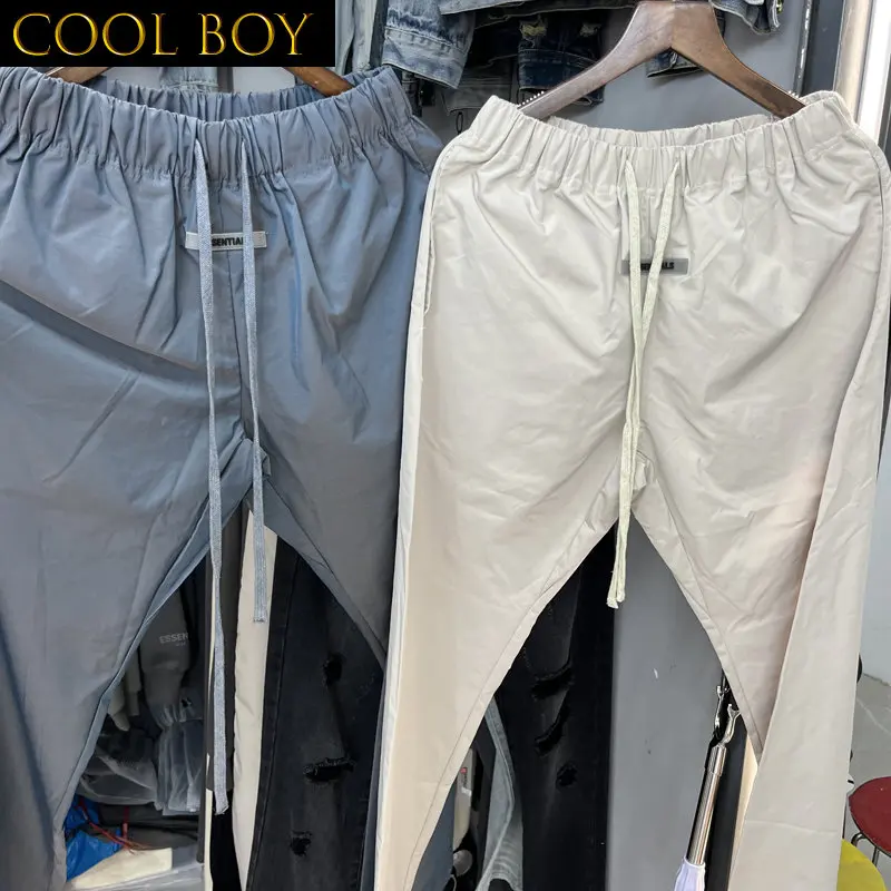 E BOY Men Women Essentials Pants High Quality Real Photo Nylon Sweatpants American Hip Hop Streetwear ESSENTIALS Trousers