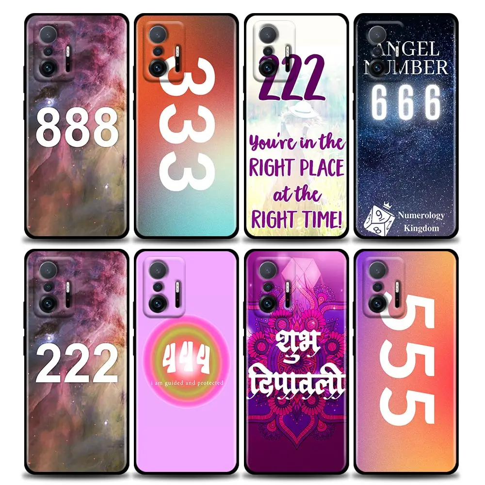 

Phone Case for Xiaomi Mi 12 12X 11 11X 11T X3 X4 NFC M3 F3 GT M4 Pro Lite NE 5G Silicone Case Cover Luxury Angel Number Series