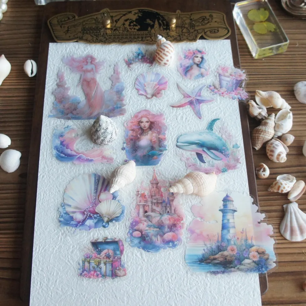 28 шт. подводная сказка замок русалки стиль ПВХ и бумажная наклейка Скрапбукинг DIY