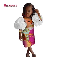 african dresses for children fashion ankara print baby clothes puff sleeve girls dresses kids african clothing wyt639