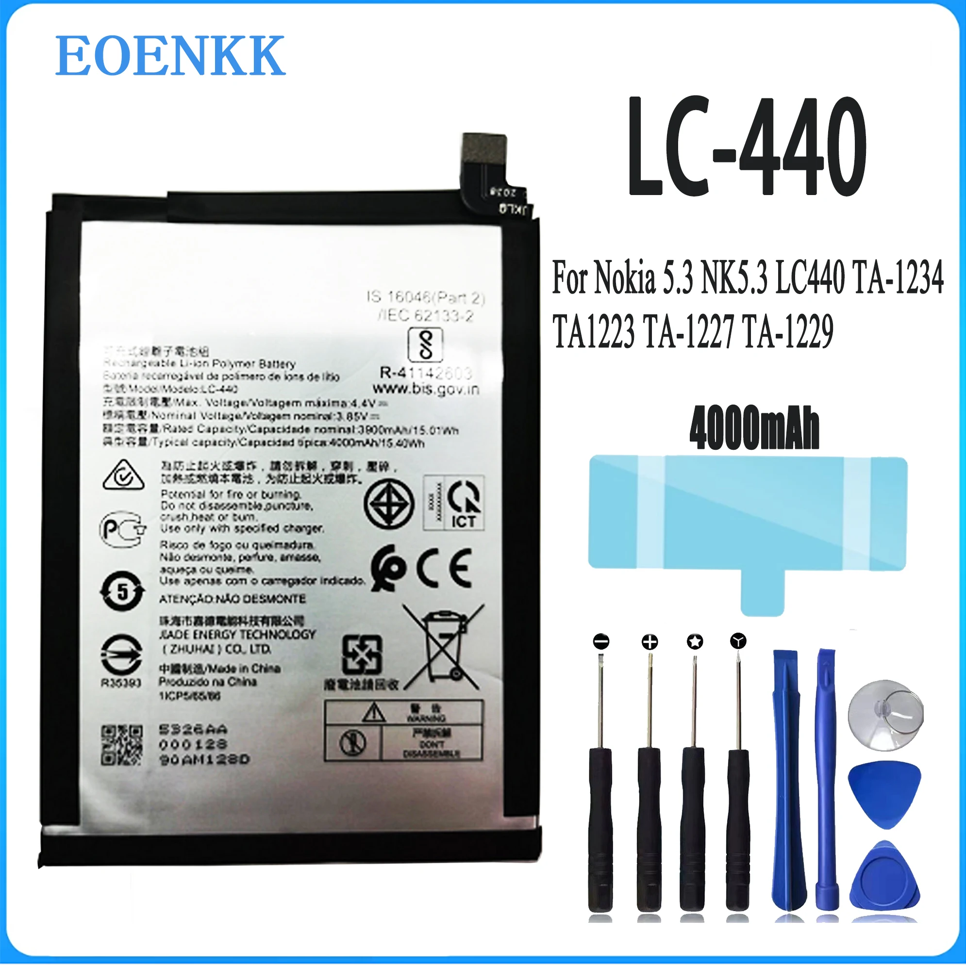 LC-440 Battery For Nokia 5.3 NK5.3 LC440 TA-1234 TA1223 TA-1227 TA-1229 Repair Part Original Capacity Batteries Bateria
