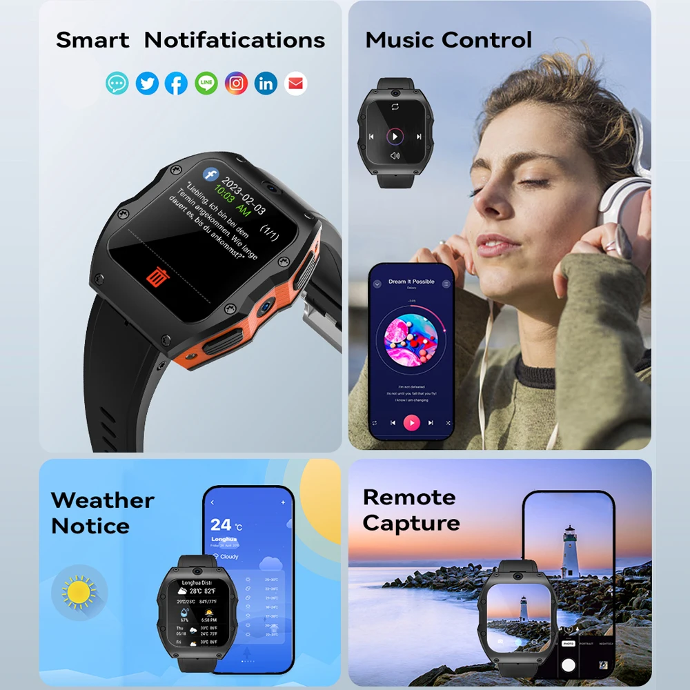 Смарт-часы 4 Гб + 128 ГБ 5 Мп 13 МП HD-камера 1050 мАч Wi-Fi GPS 4G LTE Android мужские и женские для