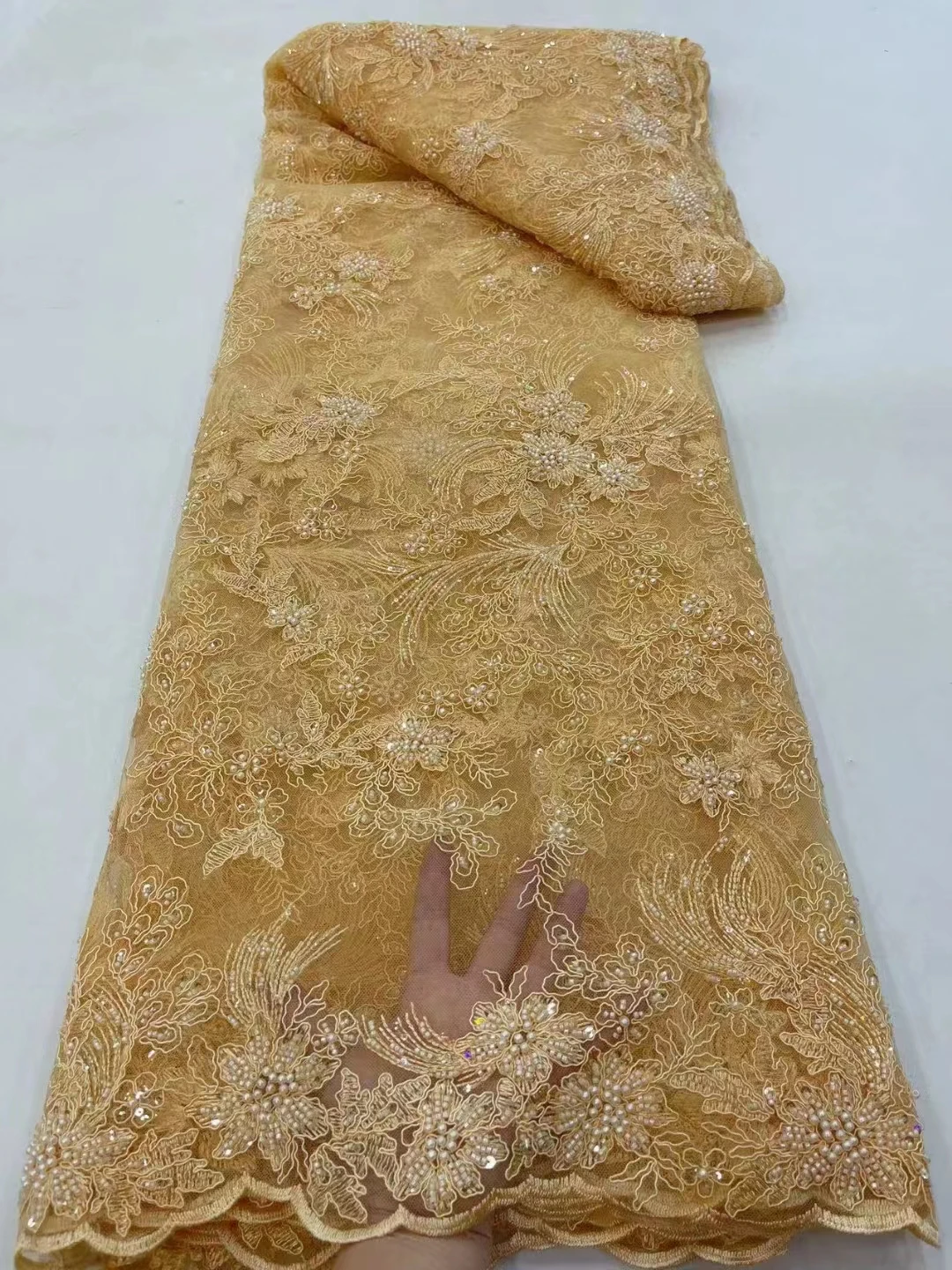 

Новые кружевные вышитые бусины + вышитые блестки цветы, европейские и американские роскошные свадебные платья