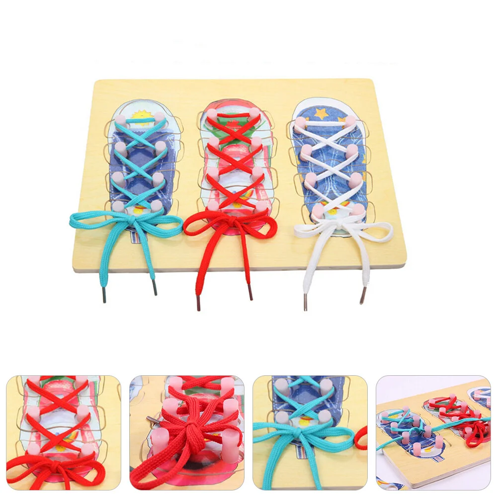 

Preschool Toys Toddler Wood Shoelace Threading Children Educational Wooden Kids Toddlers