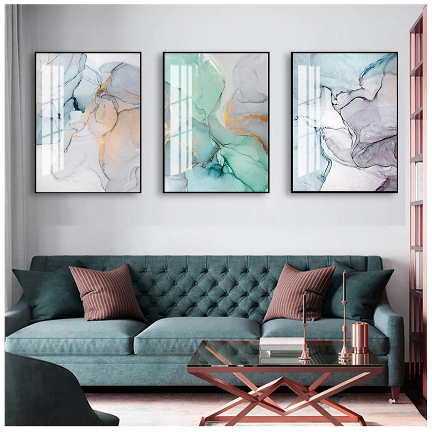 

Настенные плакаты и принты с чернилами на спиртовой основе, геометрический принт, декоративный постер для гостиной с мраморным рисунком, Абстрактная Картина на холсте