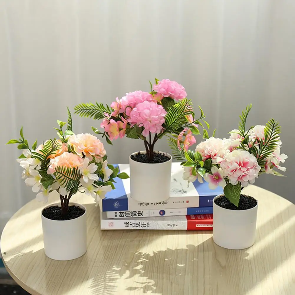 

Smooth Surface Lightweight Exquisite Realistic Flower Bonsai for Party