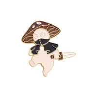 cute mushroom warrior shape alloy fashionable creative cartoon brooch lovely enamel badge clothing accessories