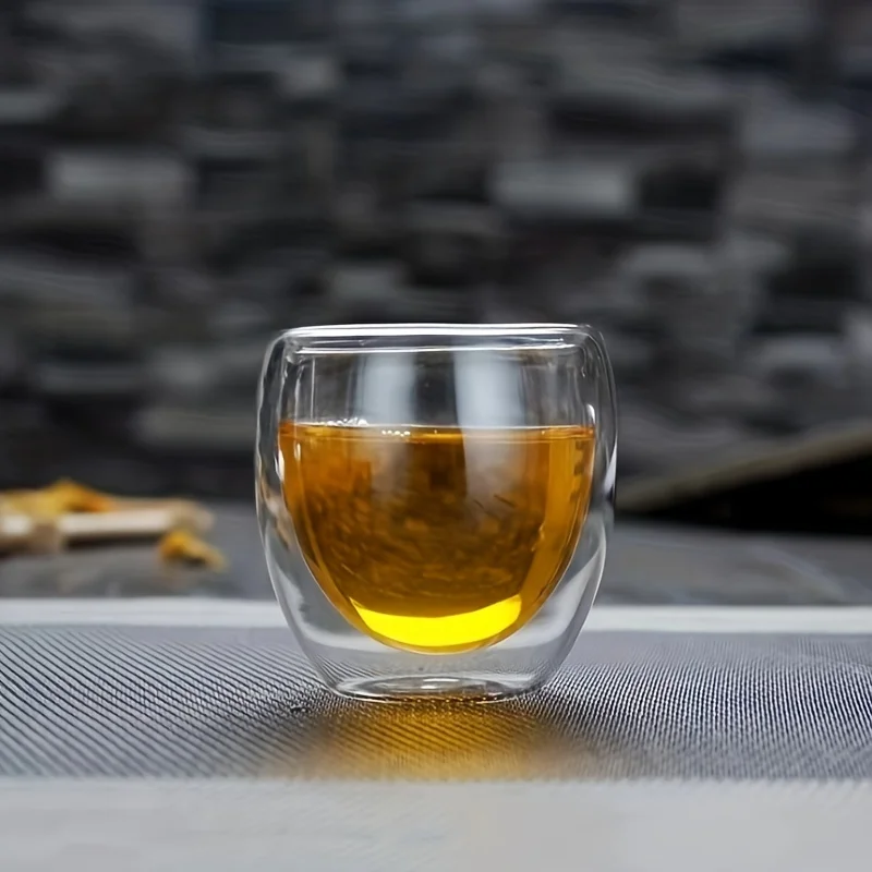 6 шт. стеклянные кофейные кружки 2 7 унции зеркальные чашки с двойной стенкой