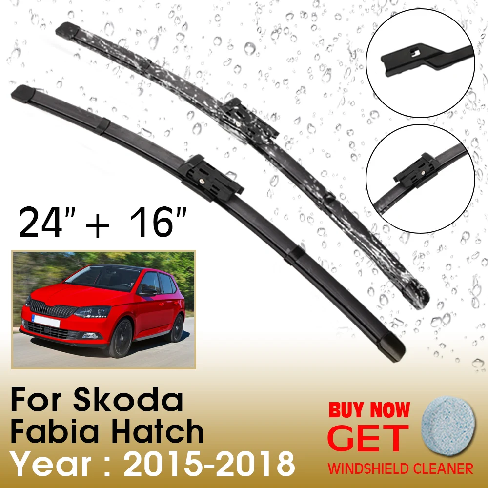 

Car Wiper Blade For Skoda Fabia Hatch 24"+16" 2015-2018 Front Window Washer Windscreen Windshield Wipers Blades Accessories