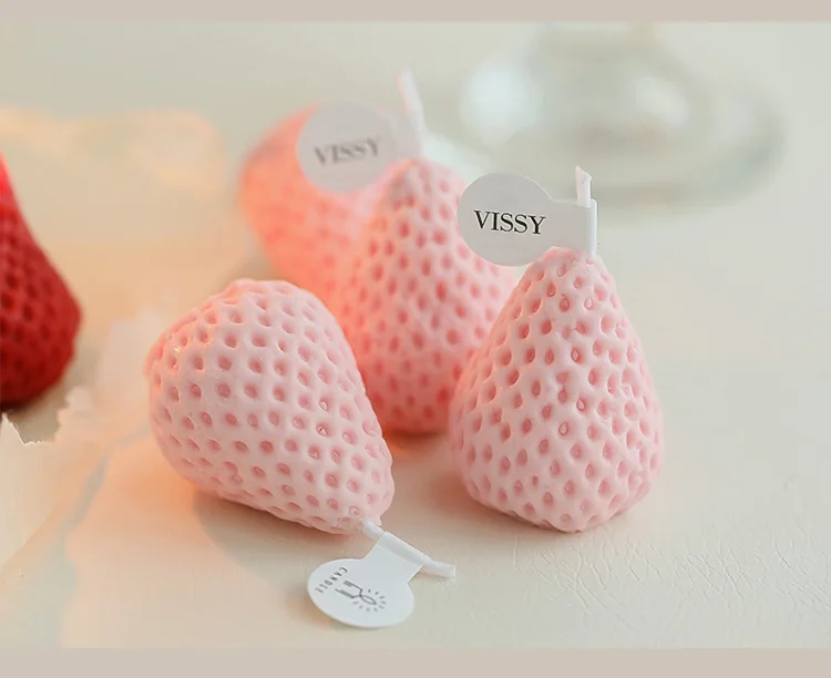 Ароматические свечи в виде клубники соевый воск фотосвечи для дня рождения