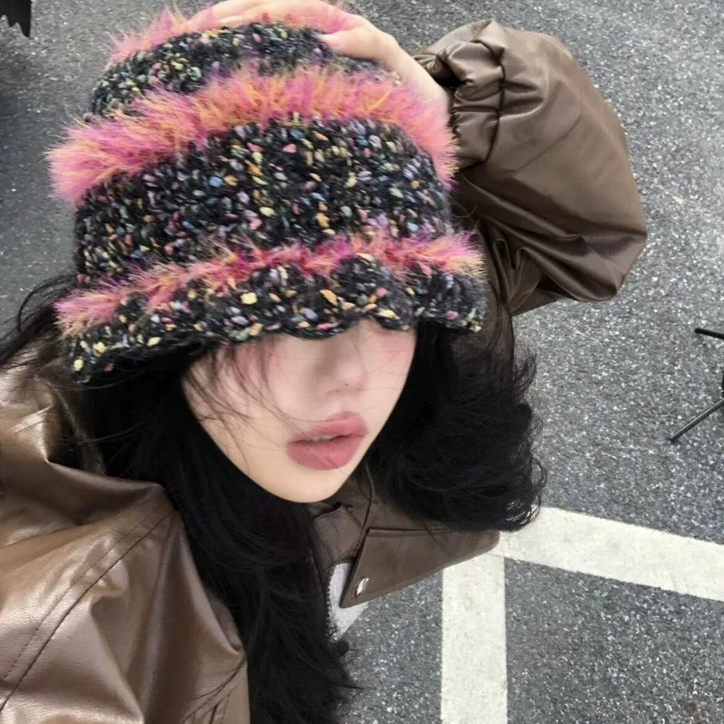 

Женская плюшевая шапка в Корейском стиле, осенне-зимняя теплая универсальная шапка для защиты ушей