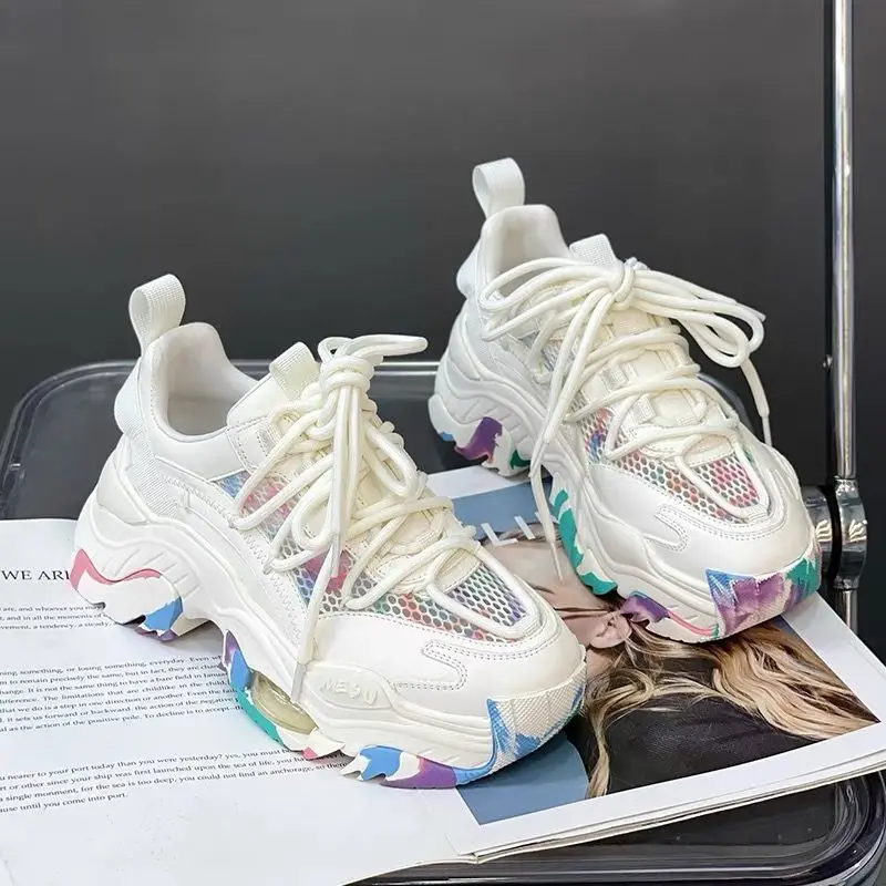 

Новинка весна-лето 2023 камуфляжная дышащая сетчатая универсальная повседневная обувь на толстой подошве