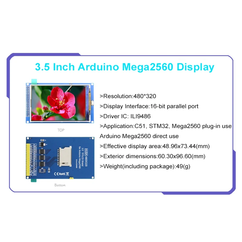 3 5-дюймовый модуль TFT ЖК-дисплея 480X320 ILI9486 16-битный параллельный резистивный