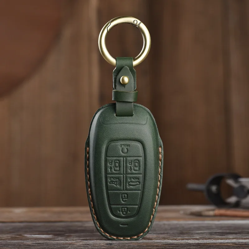 

Car Key Case Cover Leather for Hyundai Santa Fe Tucson NX4 NEXO Atos Solaris Prime Nexo DN8 Sonata