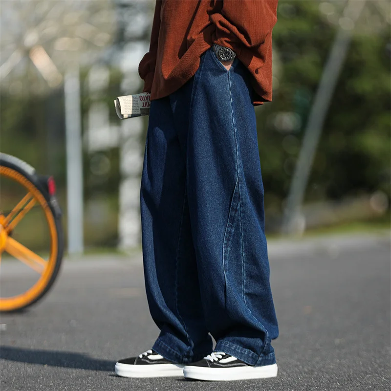 DEEPTOWN Vintage Wide Leg Jeans Men Baggy Oversize Denim Pants Male Loose Casual Trousers Retro Streetwear Hip Hop Fashion