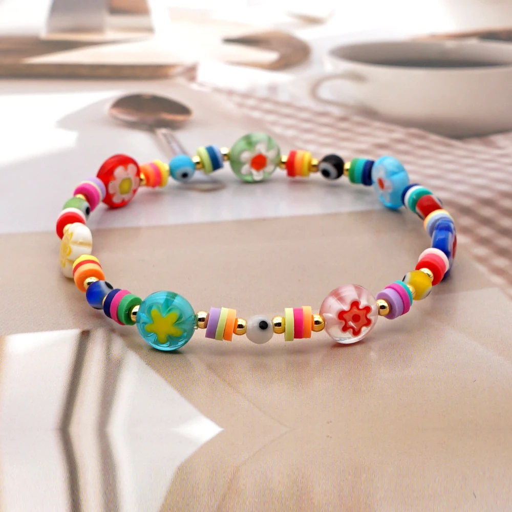 Go2Boho браслет со звездами и подвесками сердце сглаза изящные браслеты из бисера