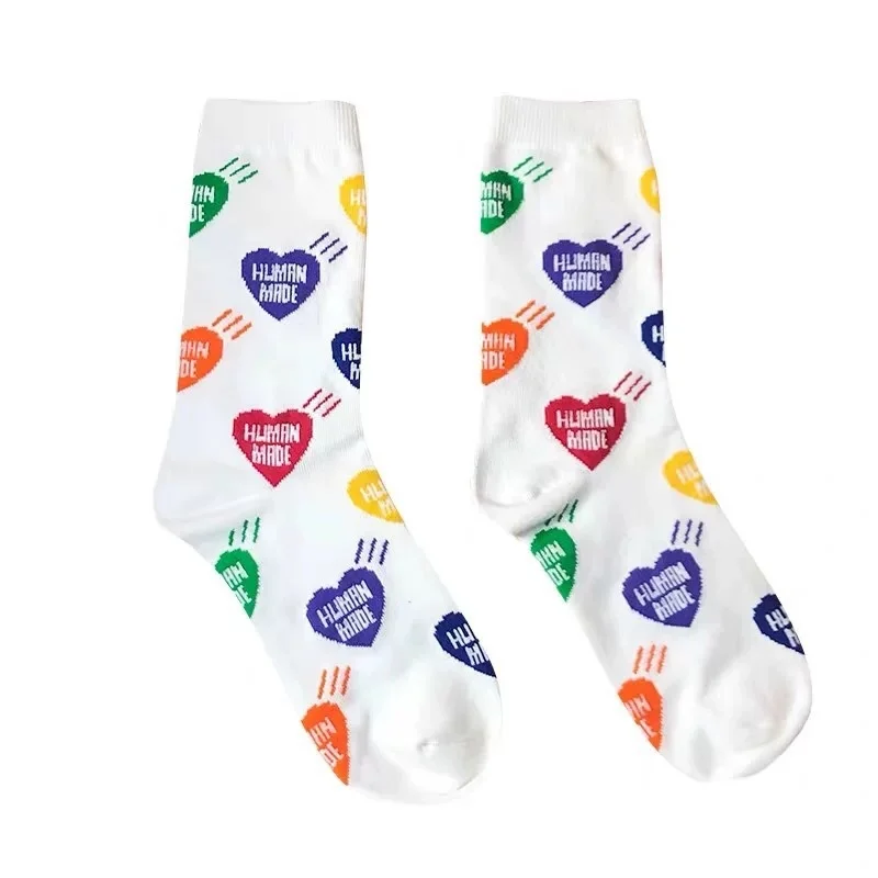 

Human Made love full printed medium tube socks Street skateboard color socks cotton human made socks