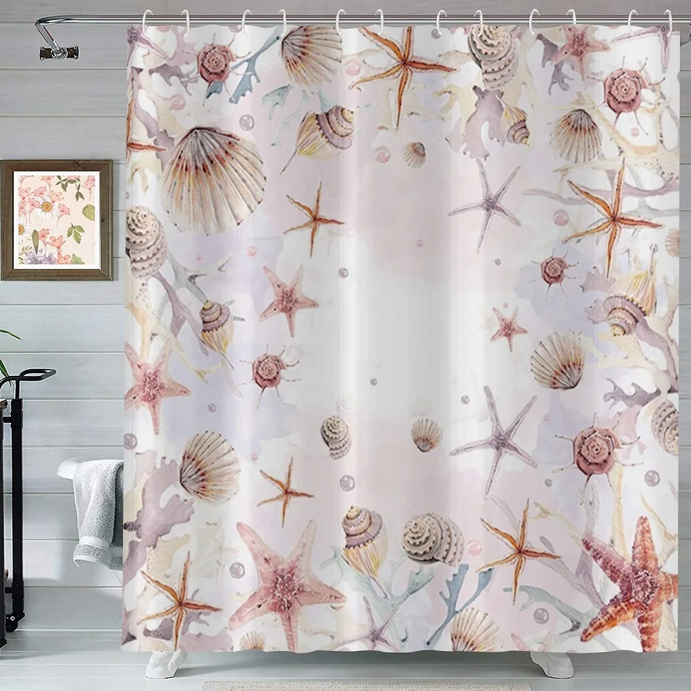 Штора для душа с абстрактным изображением водонепроницаемая тканевая занавеска