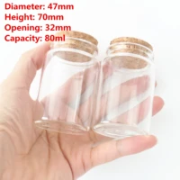 12 pcslot 324770mm 80ml candle glass jars glass bottle spicy storage candy containers little glass jar spice vials diy craft