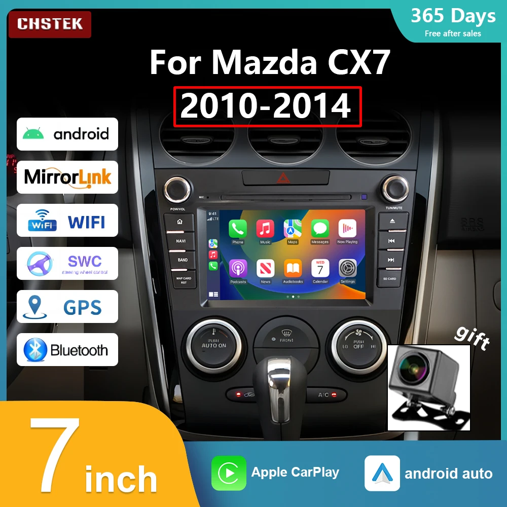 Автомобильный радиоприемник CHSTEK Android 13 12 + 256G для Mazda CX-7 2010-2014 беспроводной плеер