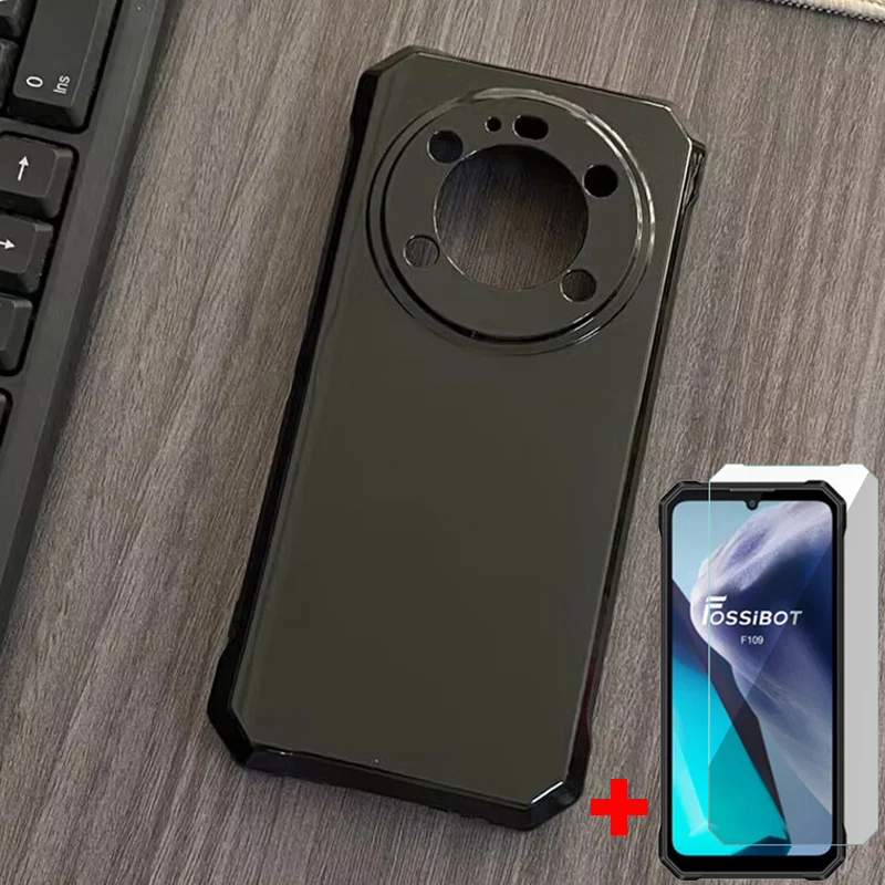 2в1 закаленное стекло для Fossibot F109 силиконовый чехол-бампер прозрачный чехол