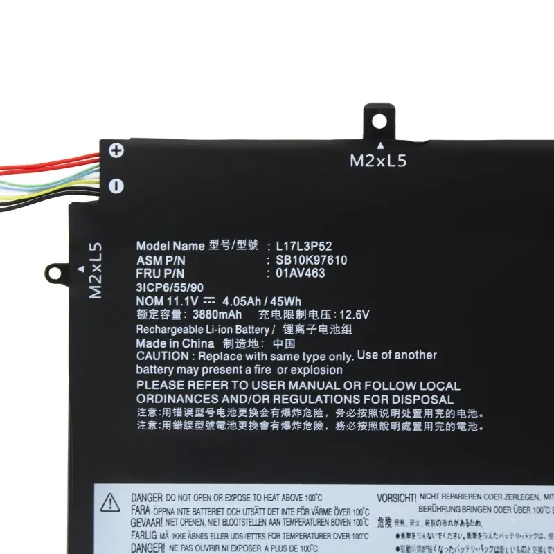 Фото Аккумуляторы для ноутбуков 11.1V 4050mAh L17C3P52 для Lenovo ThinkPad L480 L490 L580 L590 L14 L15 L14 Gen 2 L15 Gen2, компьютерные аксессуары №4