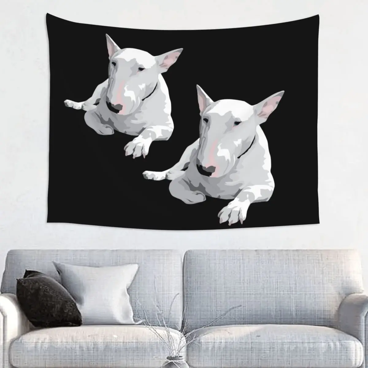 Английский гобелен в стиле хиппи Бультерьера для гостиной украшение постельного