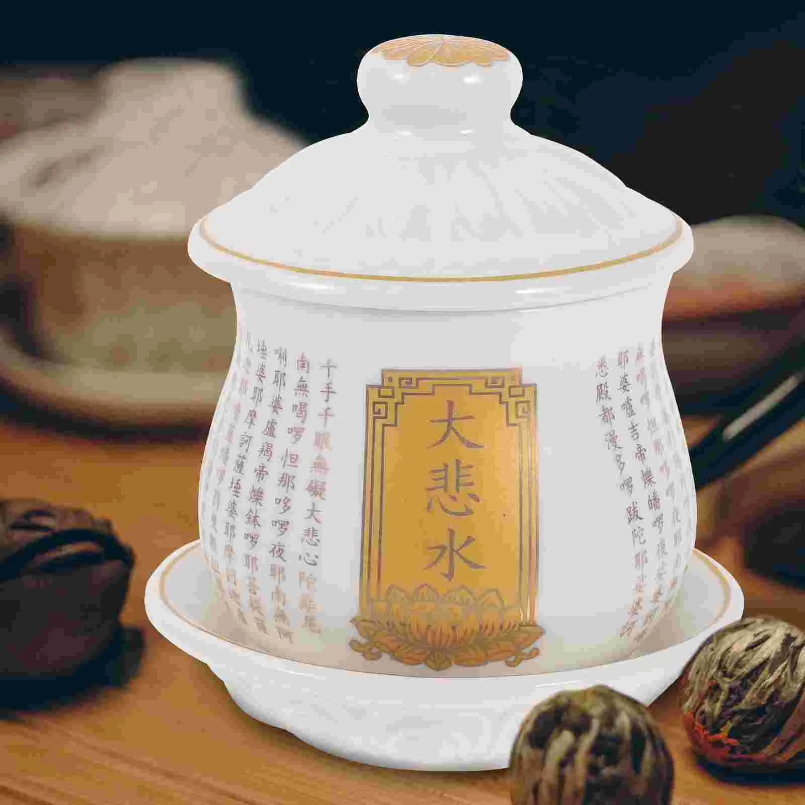 

Cup Water Offering Church Worship Tibetan Ceramic Temple Decoration Ceramic Decor