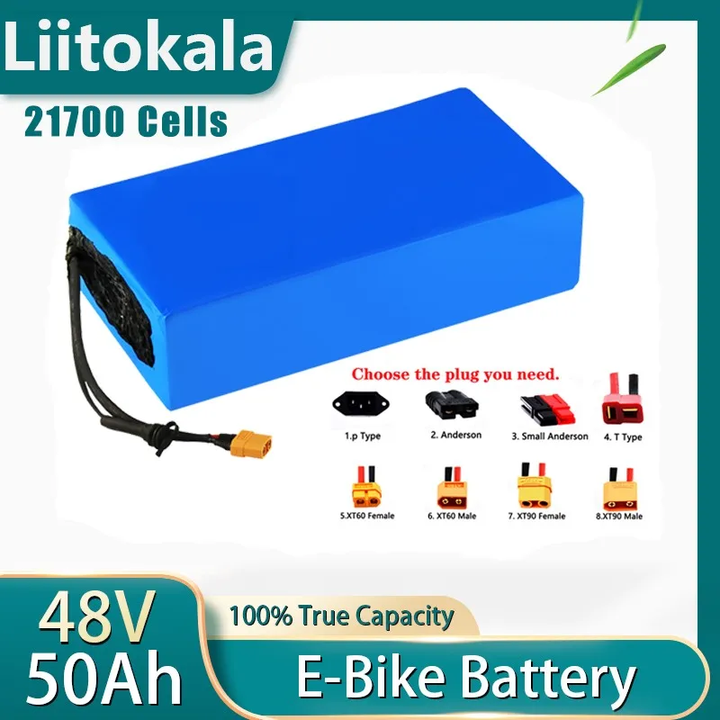 Аккумулятор для электровелосипеда LiitoKala литиевая батарея 21700 36 в 48 60 50 Ач 35 20 25 40 30
