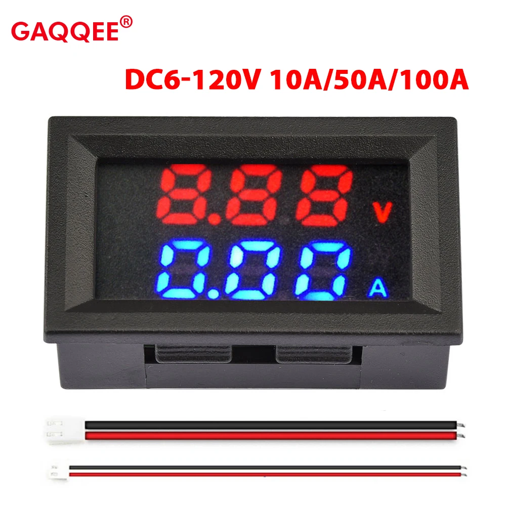 

DC6-120V 10A 50A 100A Voltmeter Ammeter High Precision Electronic Volt Meter Tester Digital 0.28'' LED Display Voltage Regulator
