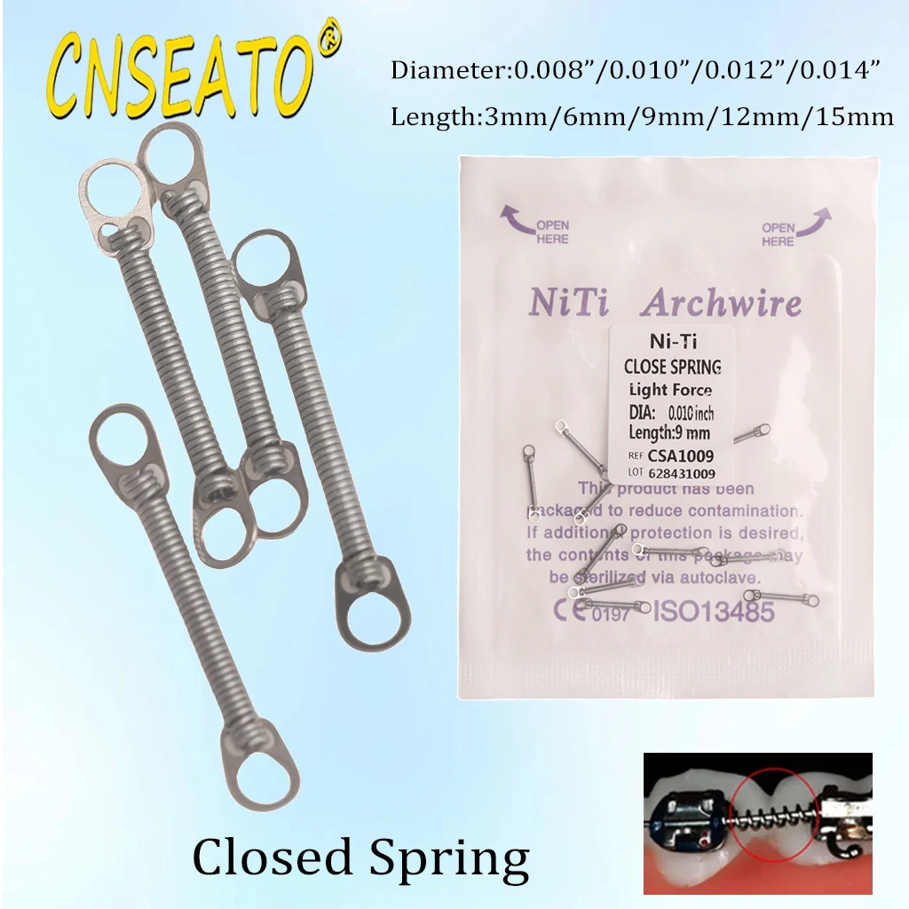10 шт. Стоматологическая Ортодонтическая Закрытая пружинная катушка Niti одиночные