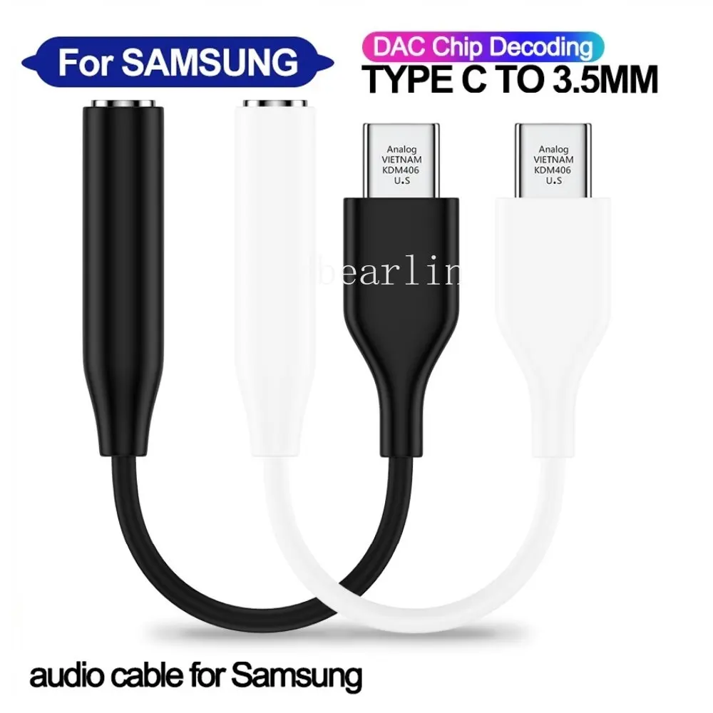 

200pcs Usb Type C To 3.5mm Audio Adapter 3.5 Jack Aux Cable Headphone For Samsung Galaxy S22 S21 Ultra S20 htc lg USB Charger