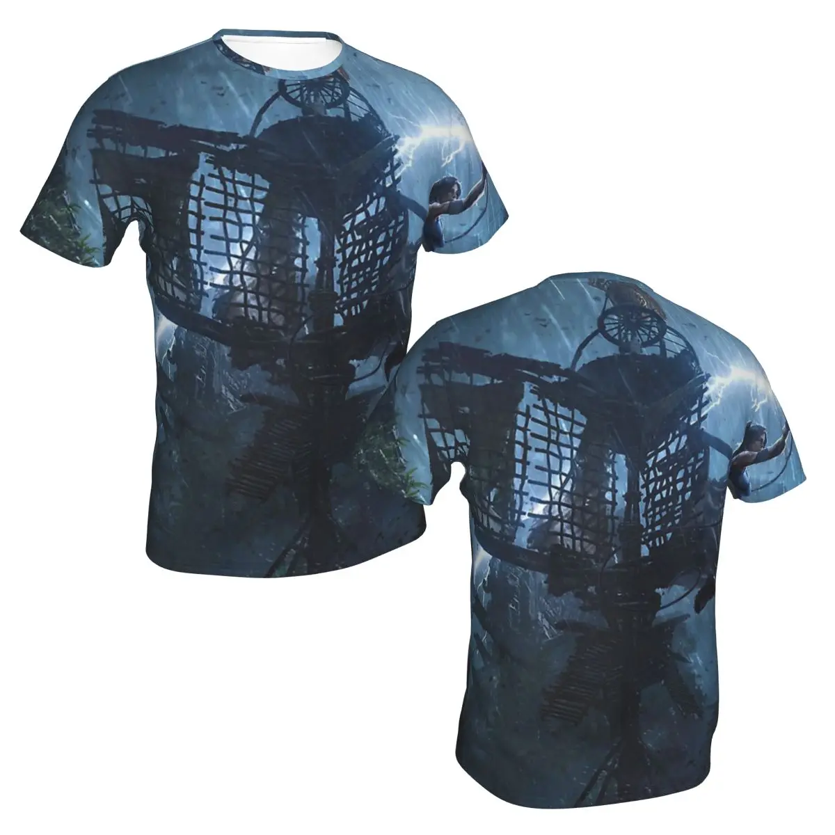 Футболки из полиэстера Action Shadow мужская Тонкая футболка с круглым вырезом для игр