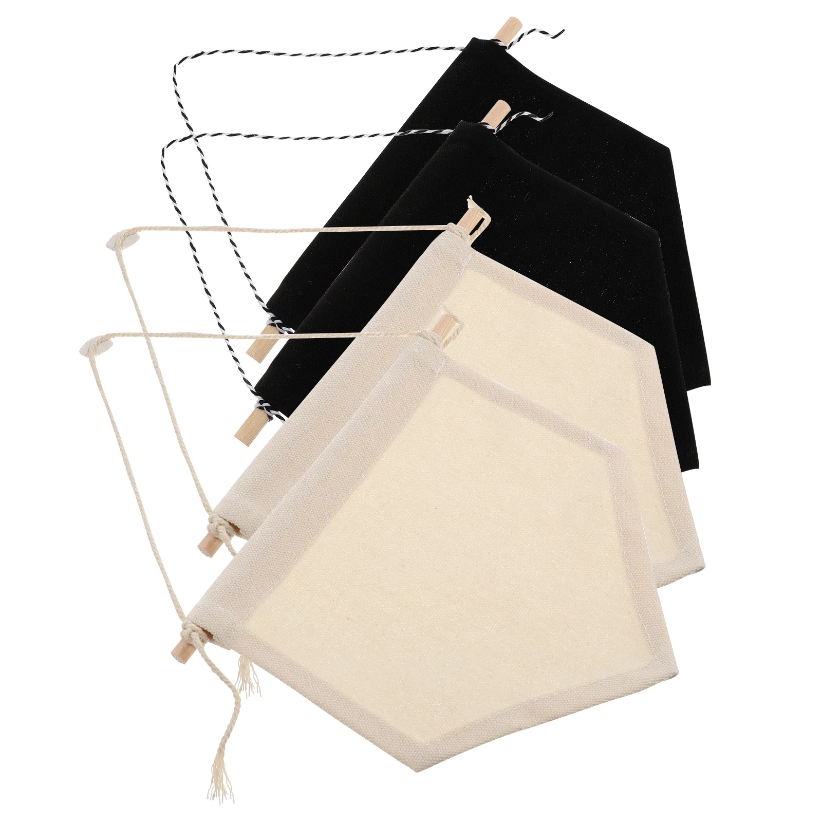 

4pcs Canvas Banners Wall Display Banners Cotton Canvas Banner Flag for Lapel Badge Buttons